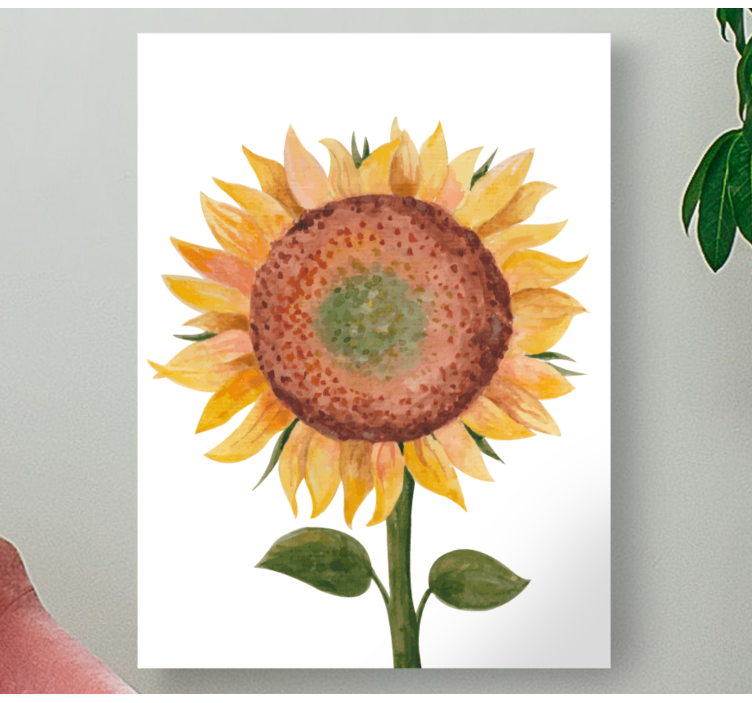 Sunflower illustration slikarsko platno z rožami - TenStickers