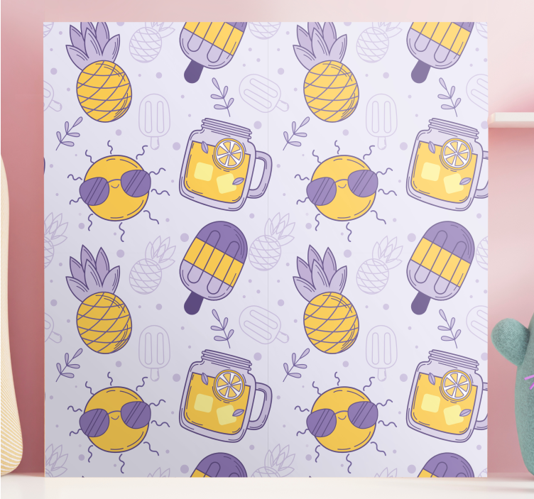 Sunny pineapple treats slikarska platna s sadjem - TenStickers