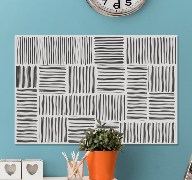 Textured black lines slika na platnu buda - TenStickers