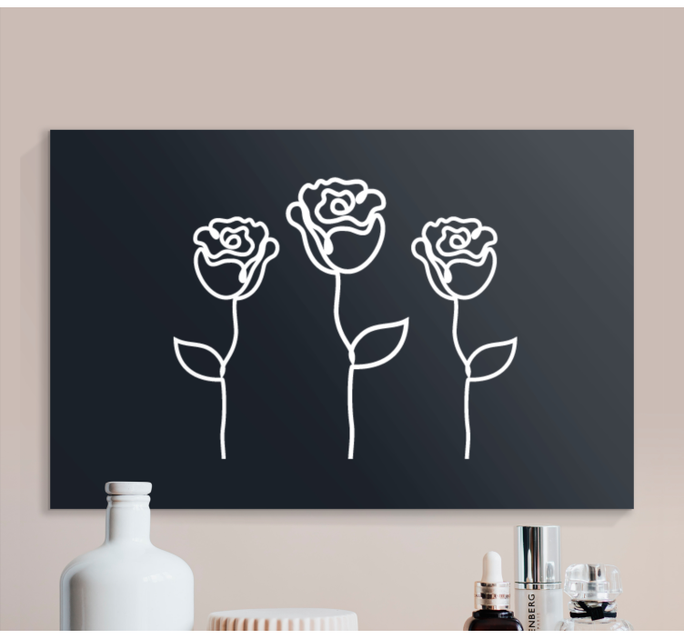 Three stylized roses slikarsko platno z rožami - TenStickers