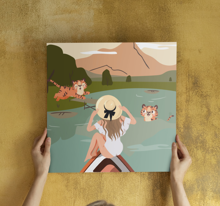 Tigers among nature platna slike z motivi živali - TenStickers