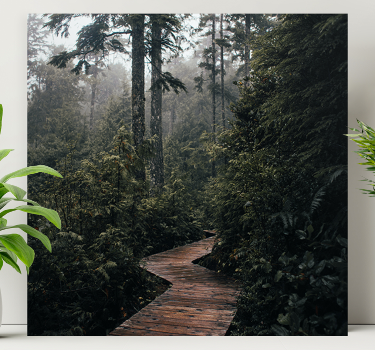 Tranquil woodland trail platno slika zemljevidov - TenStickers