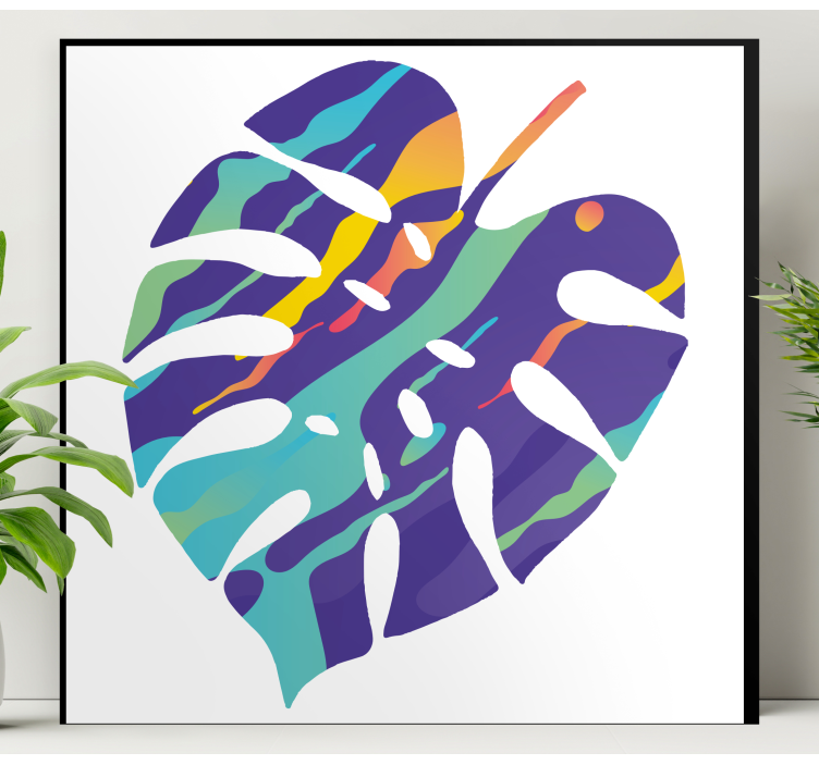 Tropical leaf art slikarsko platno z rastlinami - TenStickers