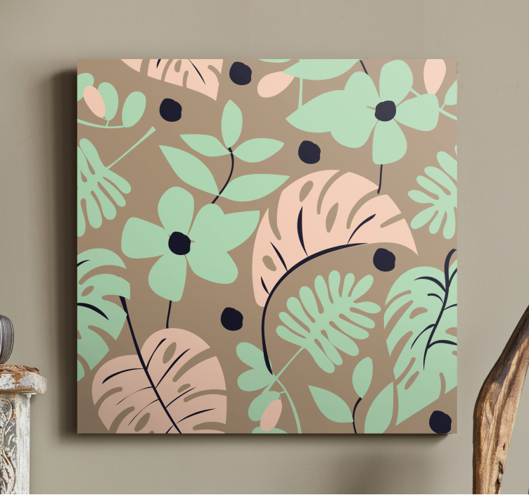 Tropical leaf floral slikarsko platno z rastlinami - TenStickers