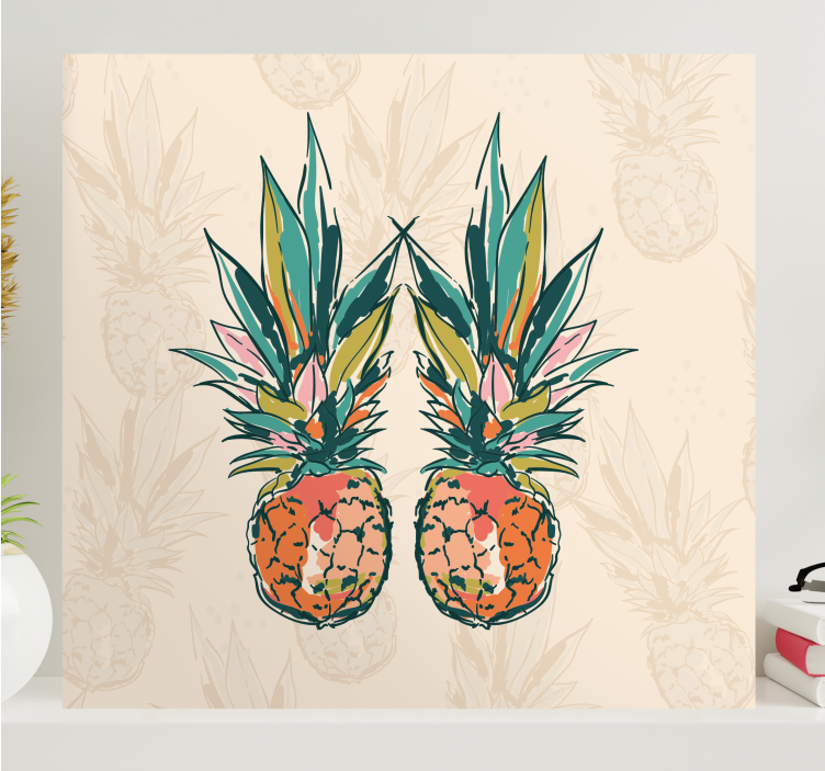 Tropical pineapple duo slikarska platna s sadjem - TenStickers