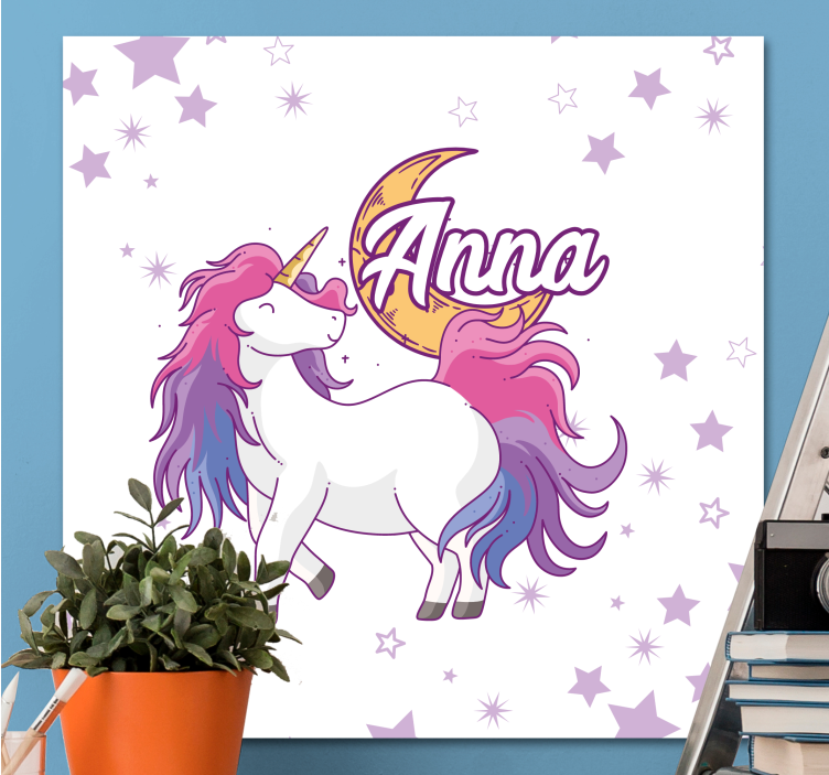 Unicorn with stars platno s sliko samoroga - TenStickers