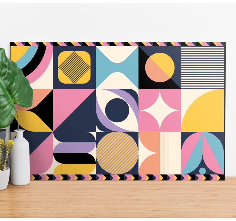 Več figur, ki slikajo geometrijsko platno - TenStickers