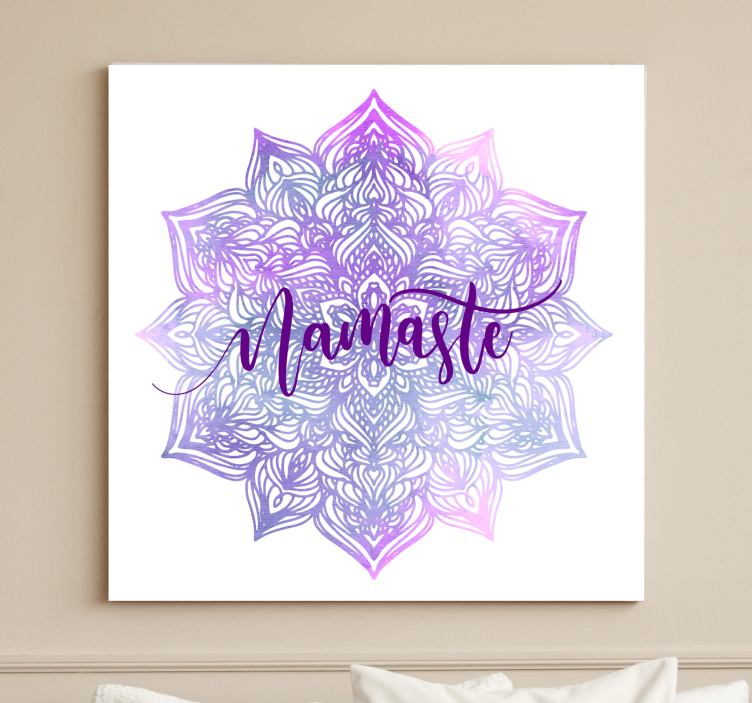 Vijolična mandala namaste mandala platno stenske umetnosti - TenStickers