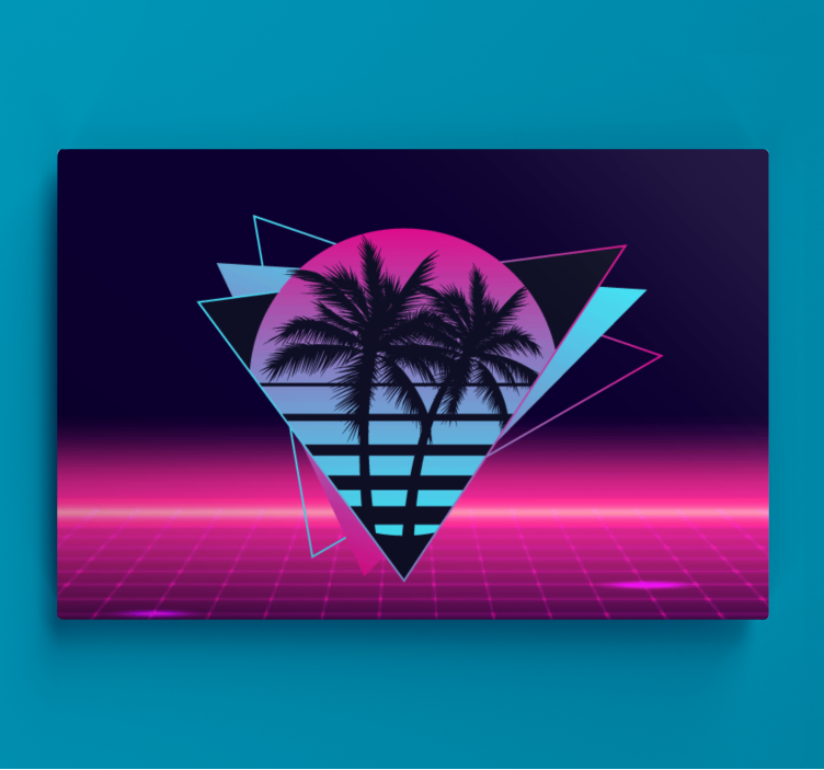 Retro platno s palmami v slogu vaporwave - TenStickers
