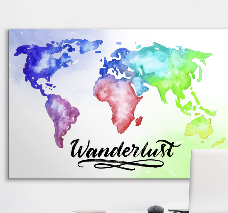 Wanderlust platnena stenska umetnost za glavno spalnico - TenStickers