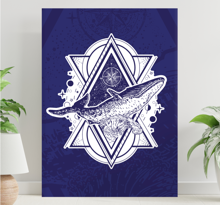 Whale astral design slikanje na platnu z morskimi motivi - TenStickers