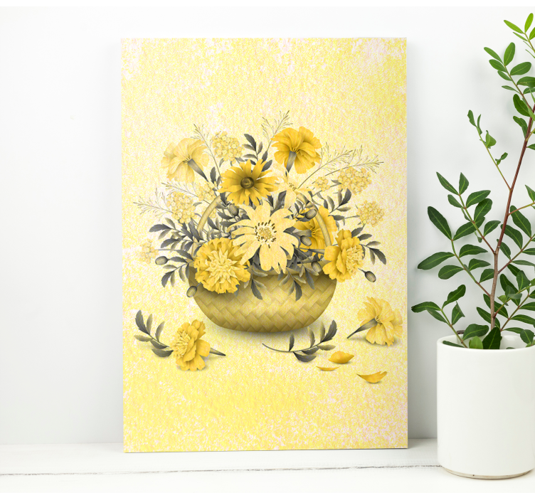 Yellow floral arrangement slikarsko platno z rožami - TenStickers