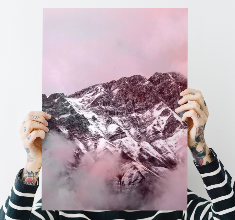 Zasnežene gore platno slika zemljevidov - TenStickers