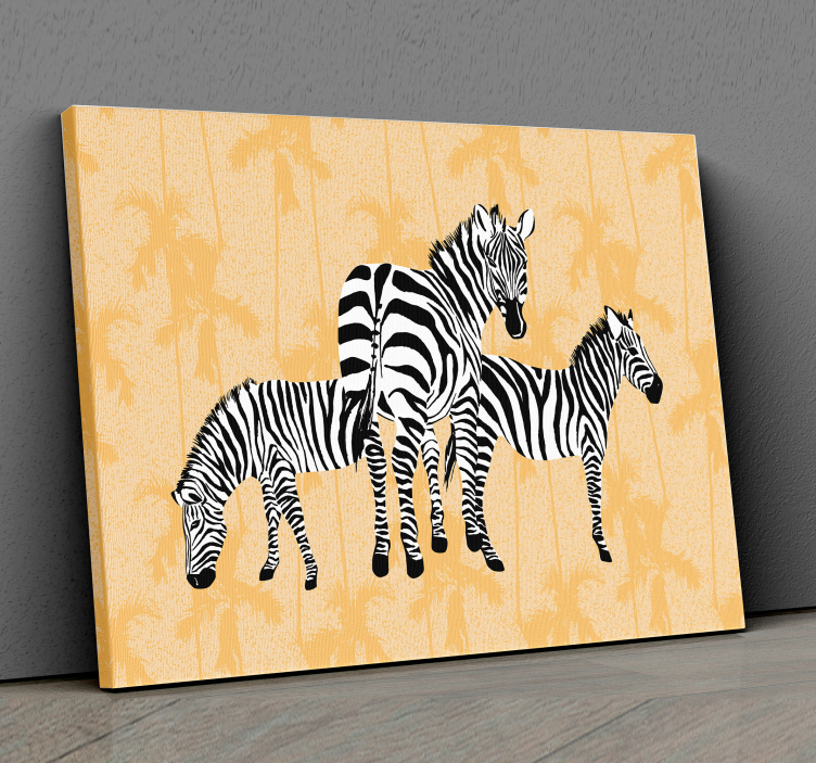 Zebra trio display platna z motivi živali - TenStickers