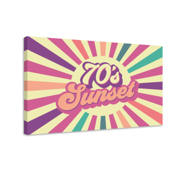 Retro grafika sončnega zahoda platno z drugim besedilom - TenStickers
