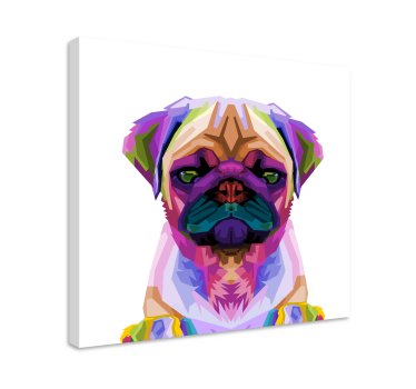 Pop art slike mops pes platno - TenStickers