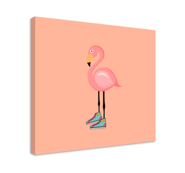Flamingo s supergami na stenah za dnevno sobo - TenStickers