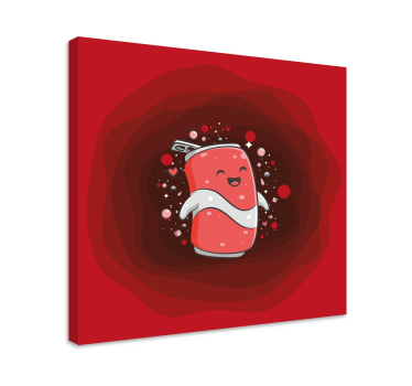 Happy soda character platno z drugimi napisi - TenStickers