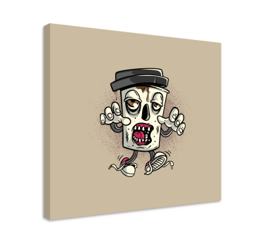 Zombie trash can tisk video iger na platno - TenStickers