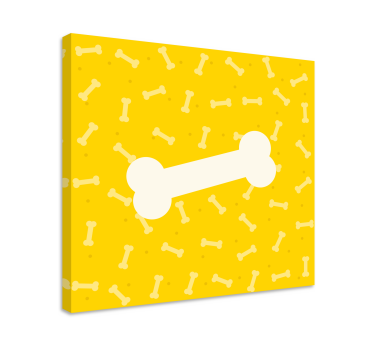 Srčkan rumeno tapeta pasje kosti platna slike - TenStickers
