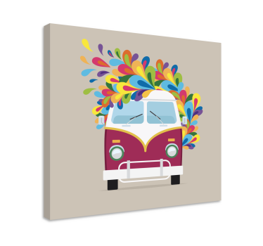 Retro vehicle splash tisk video iger na platno - TenStickers