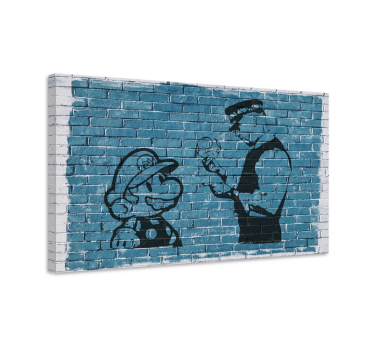 Mario in policist tisk video iger na platnu - TenStickers