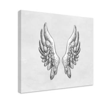 Detailed wing sketch na platnu z drugim besedilom - TenStickers
