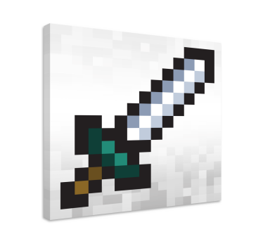 Pixel meč tisk video iger na platno - TenStickers
