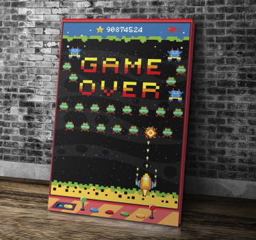 8-bitni arkadni zaslon tisk video iger na platno - TenStickers