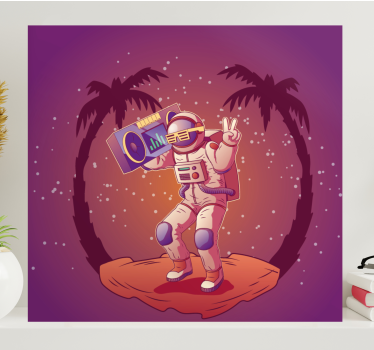 Astronaut dancing tisk video iger na platno - TenStickers