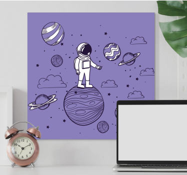 Astronaut exploring space tisk na platno iger - TenStickers