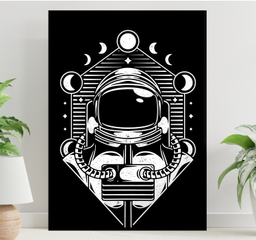 Astronaut moon phases tisk video iger na platnu - TenStickers