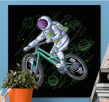 Astronaut na kolesu tisk video iger na platno - TenStickers
