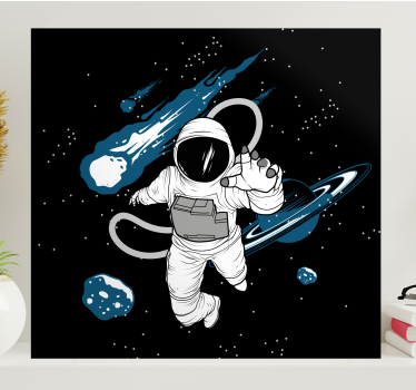 Astronaut v vesolju na platnu video igre - TenStickers