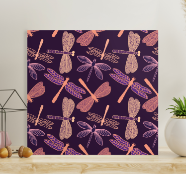 Delicate dragonfly patterns platno s sliko kačjega pastirja - TenStickers