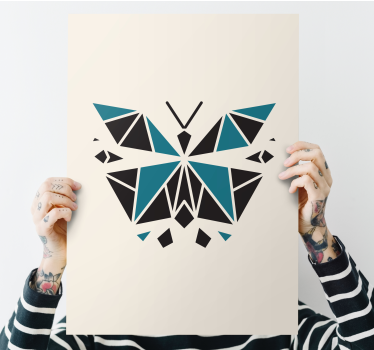 Geometric butterfly shape platno s sliko kačjega pastirja - TenStickers