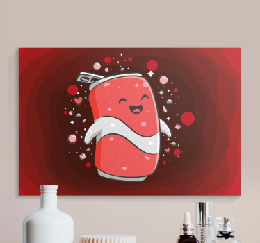 Happy soda character platno z drugimi napisi - TenStickers