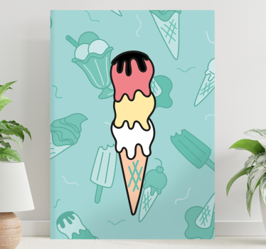 Ice cream cone delight v rustikalnem slogu - TenStickers