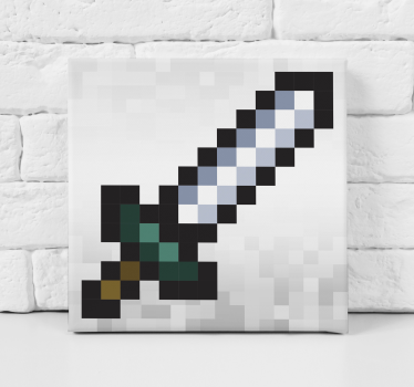 Pixel meč tisk video iger na platno - TenStickers