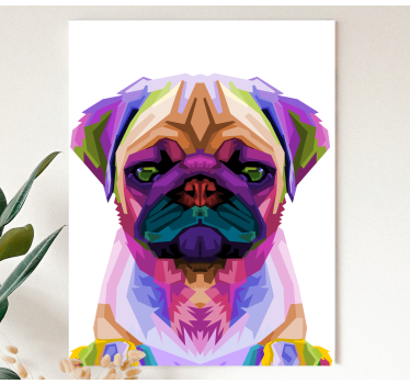 Pop art slike mops pes platno - TenStickers