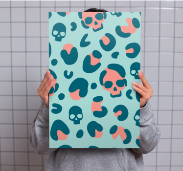Skull pattern design platno z unikatnim besedilom - TenStickers