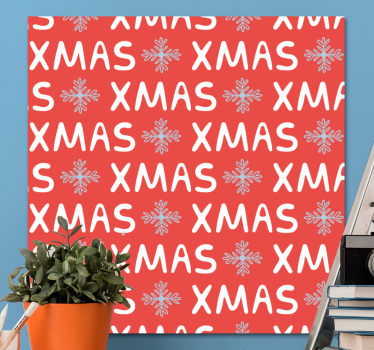 Xmas snowflakes pattern platno z drugimi napisi - TenStickers
