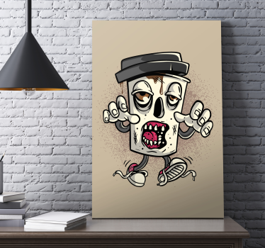 Zombie trash can tisk video iger na platno - TenStickers