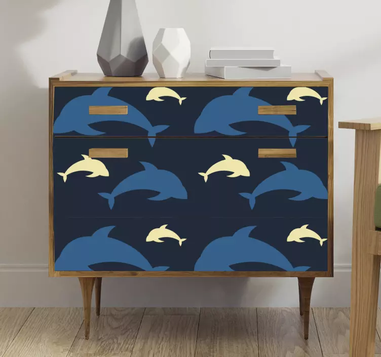 3 delfini na nalepki pohištva na morju - TenStickers