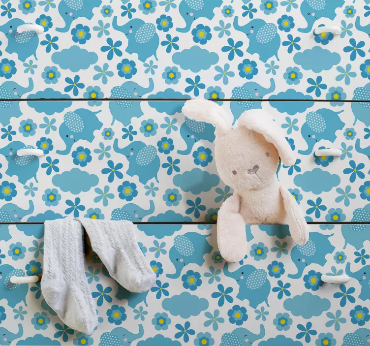 Cvetlični slon vinil tapeta - TenStickers