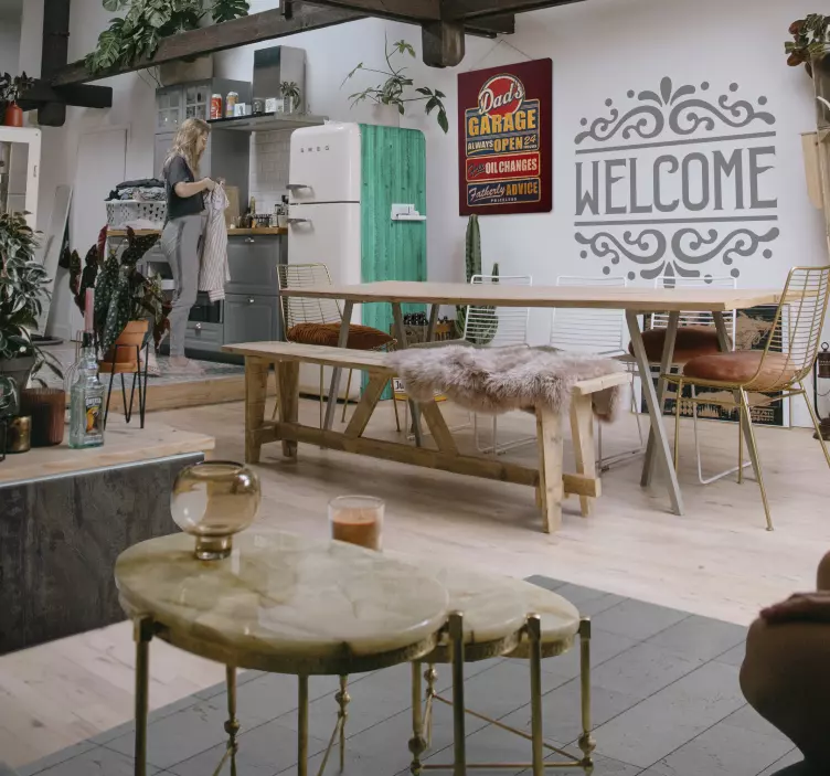 Nalepka za hladilnik s kovinsko teksturo mint starane - TenStickers