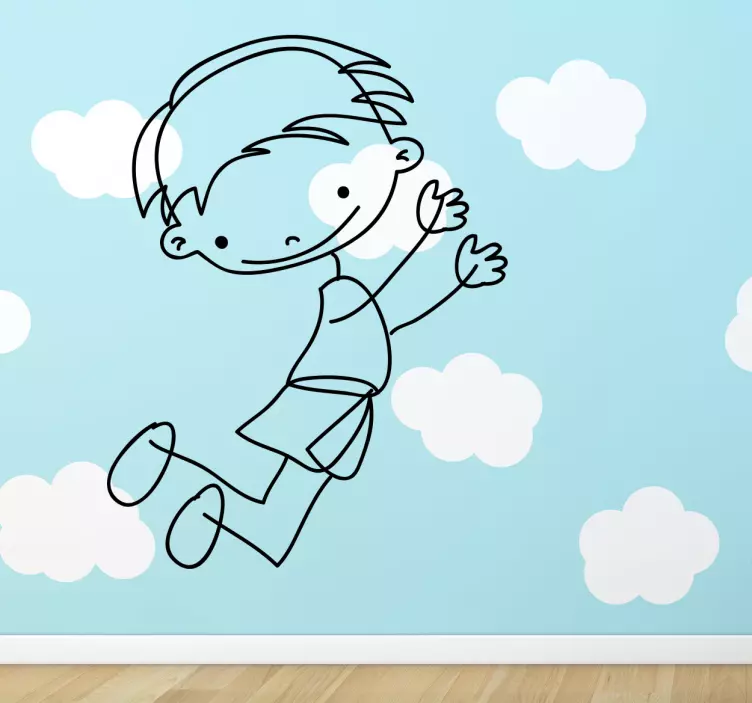 Playful child outline nalepka za otroke - TenStickers