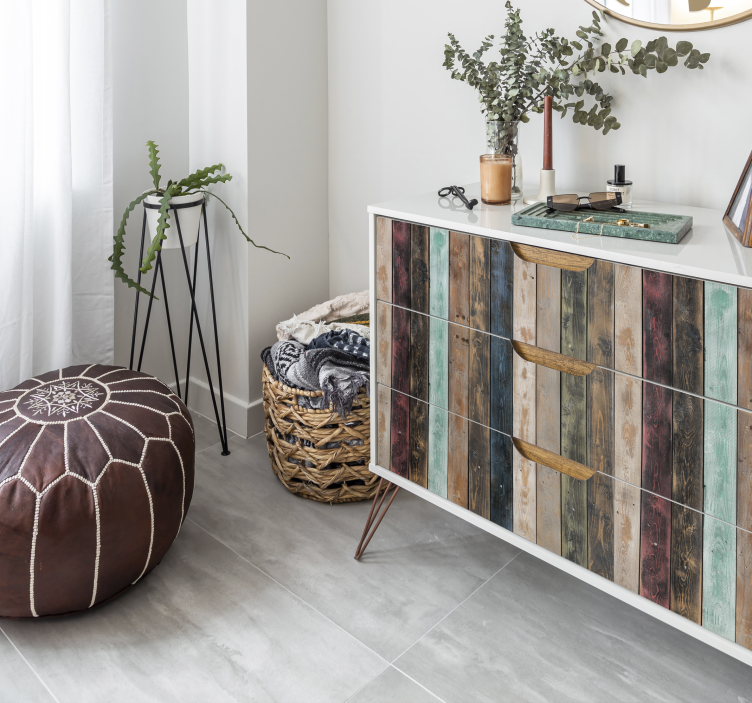 Pisano pobarvana nalepka za pohištvo z navpično desko - TenStickers