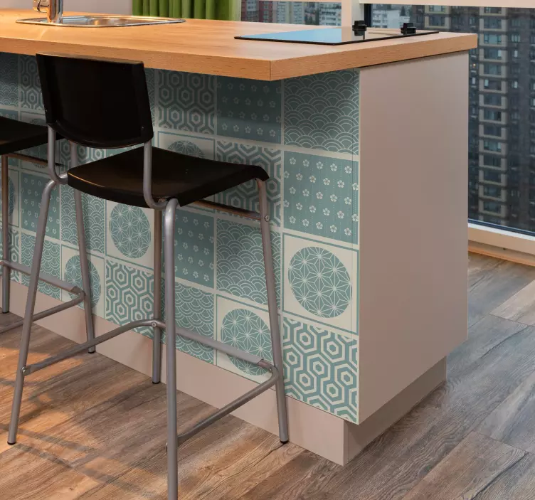 Zeleni japandi nalepka za ploščice - TenStickers