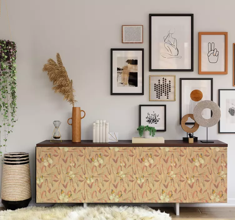 Autumn flores pattern nalepka za pohištvo - TenStickers